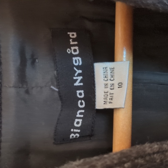 Bianca Nygard Gray Pea Coat sz 10 - Picture 4 of 6